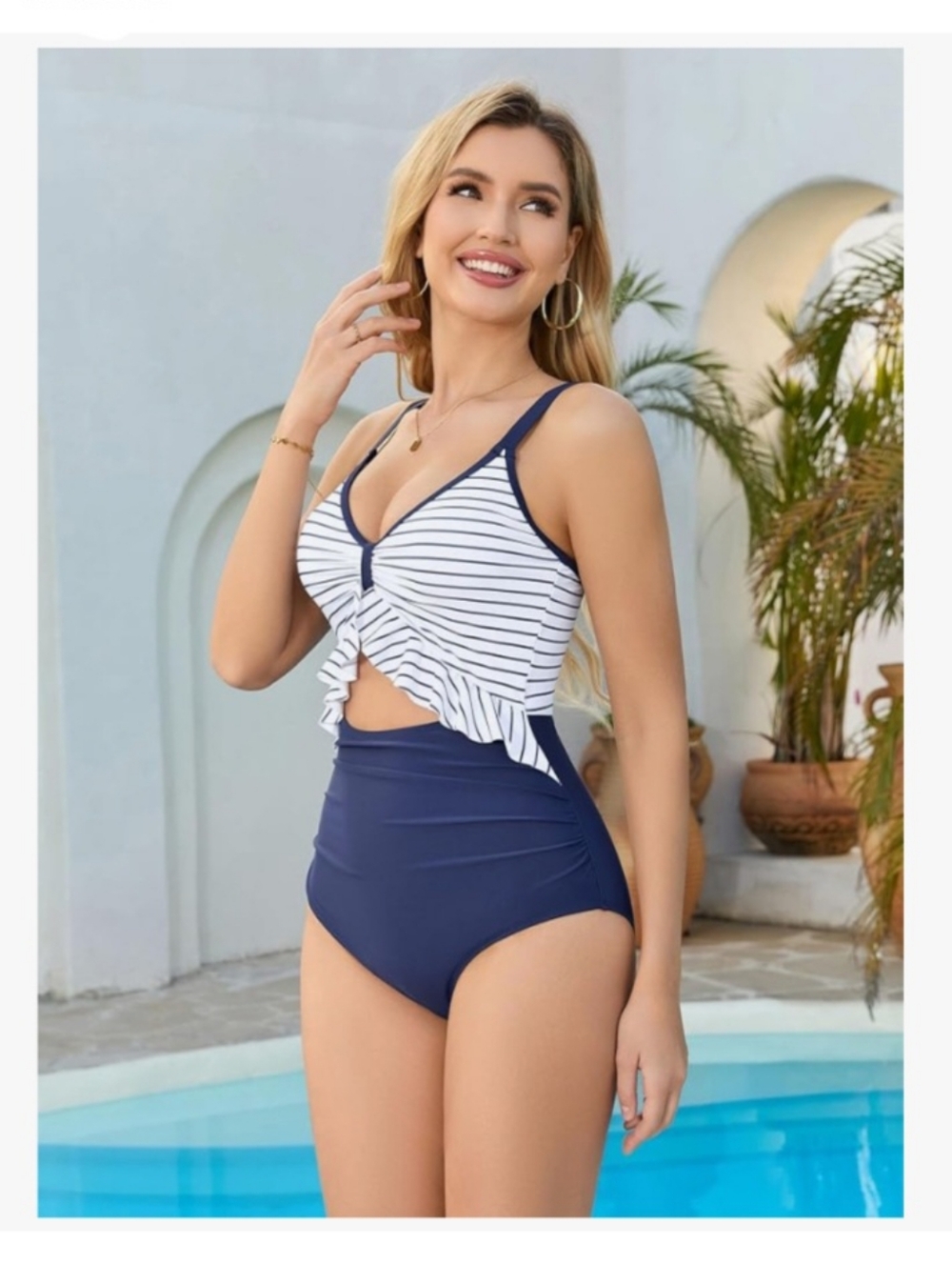 NWT SolSheSea Cut Out Monokini Swimsuit - Large